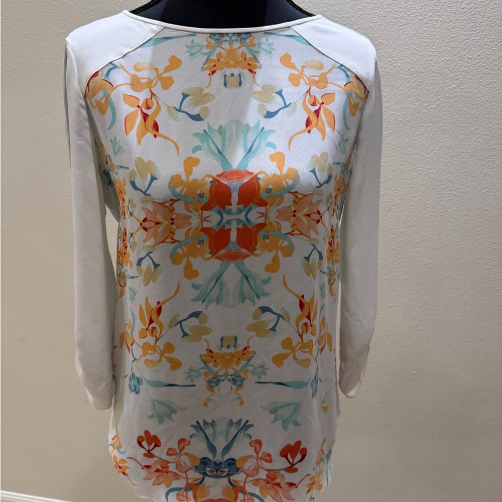 BCBGMAXAZRIA Floral Long Sleeve Blouse